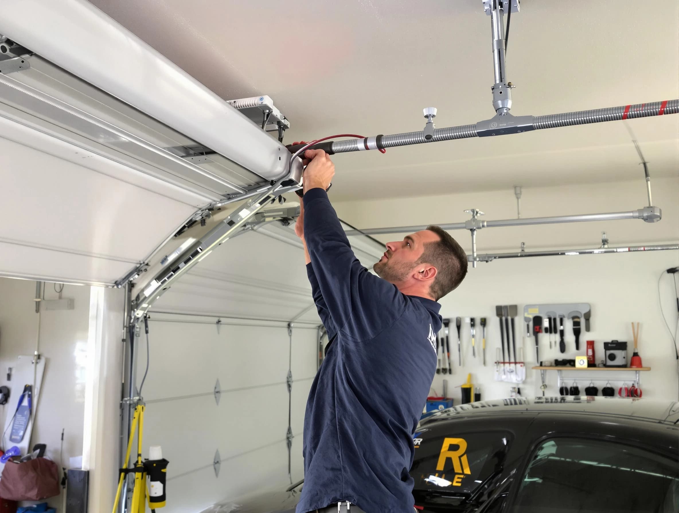 Salem Garage Door Repair technician performing garage door cable repair in Salem