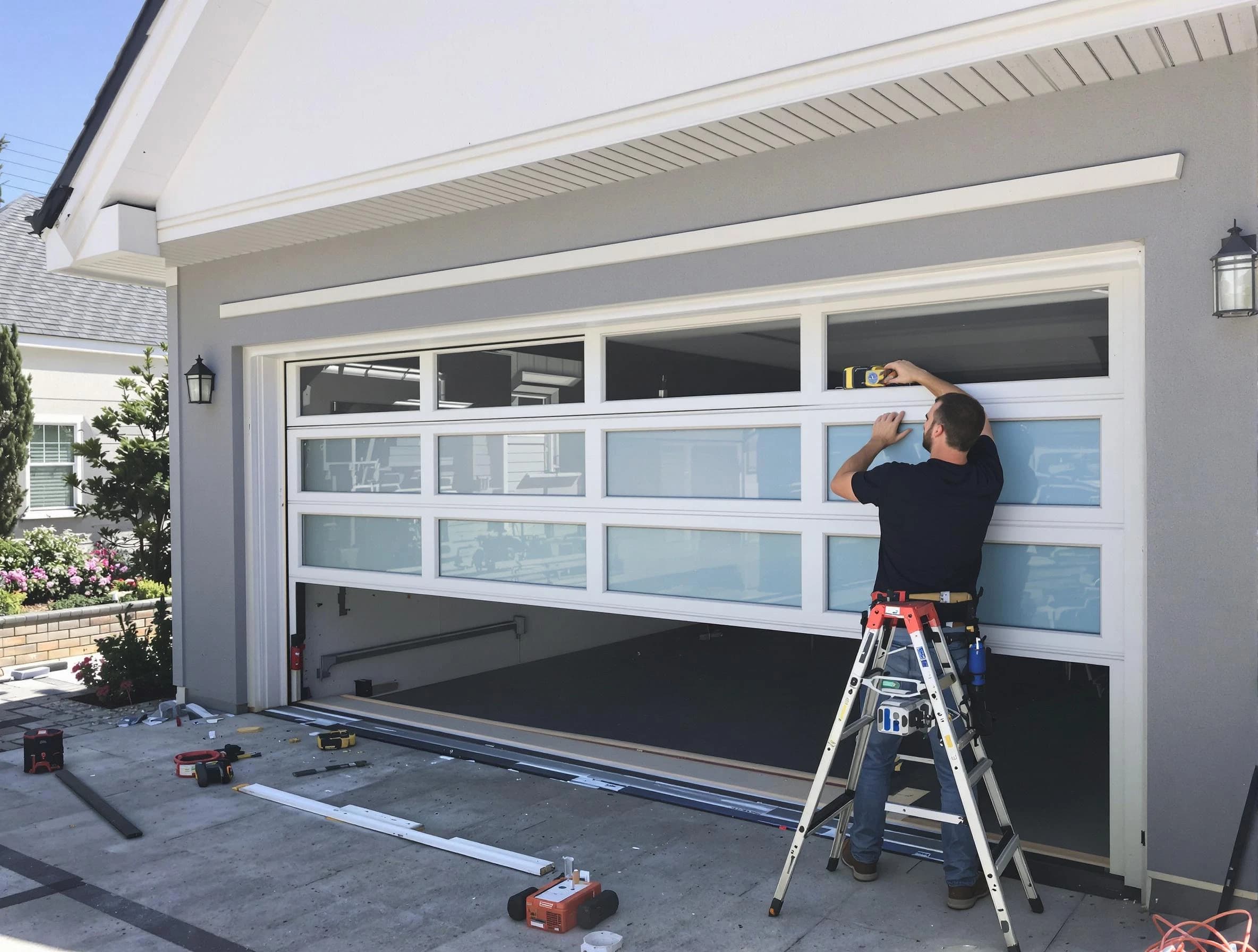 Salem Garage Door Repair team performing garage door replacement in Salem